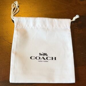 Coach White Drawstring Logo Pouch